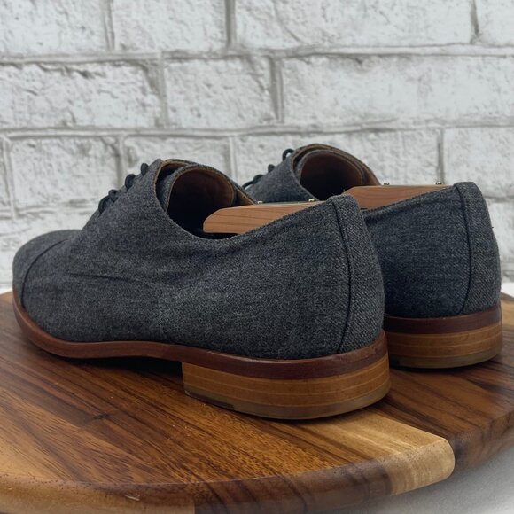 Taft Kennedy Mens 10/44 Gray Wool Cap Toe Oxford Derby Dress Shoes main image 11